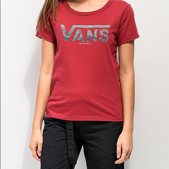 Vans | Tops | Dark Red Vans Tshirt